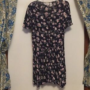 Vintage 90s Floral Button Pioka Dress